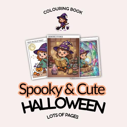 Spooky Witch Halloween Activities Coloring Book