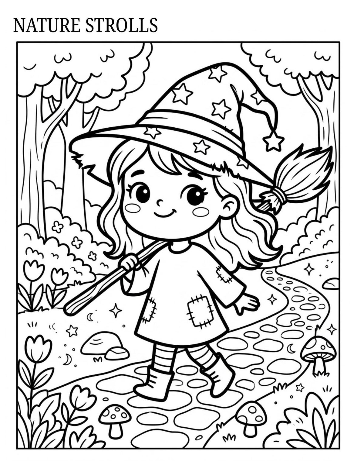 Spooky Witch Halloween Activities Coloring Book