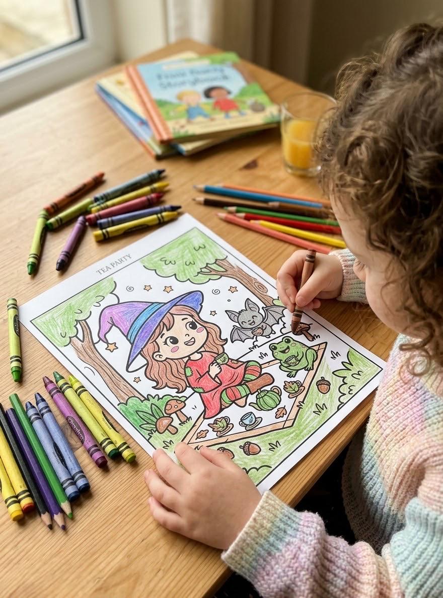 Spooky Witch Halloween Activities Coloring Book
