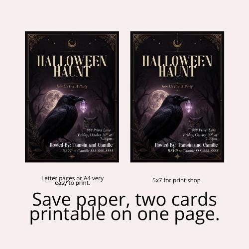 Halloween Haunt Party Invitation Template (Digital Download)