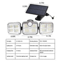 Solar Motion Sensor Porch Light — Triple Head, 122 LED, Auto On/Off