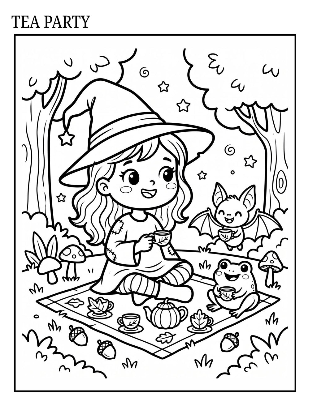 Spooky Witch Halloween Activities Coloring Book