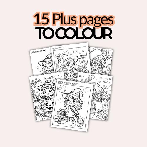 Spooky Witch Halloween Activities Coloring Book