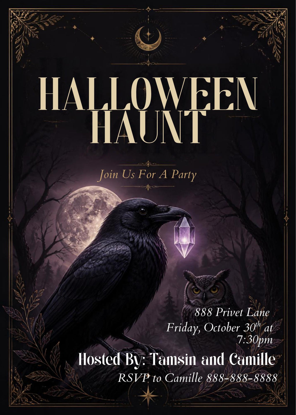 Halloween Haunt Party Invitation Template (Digital Download)