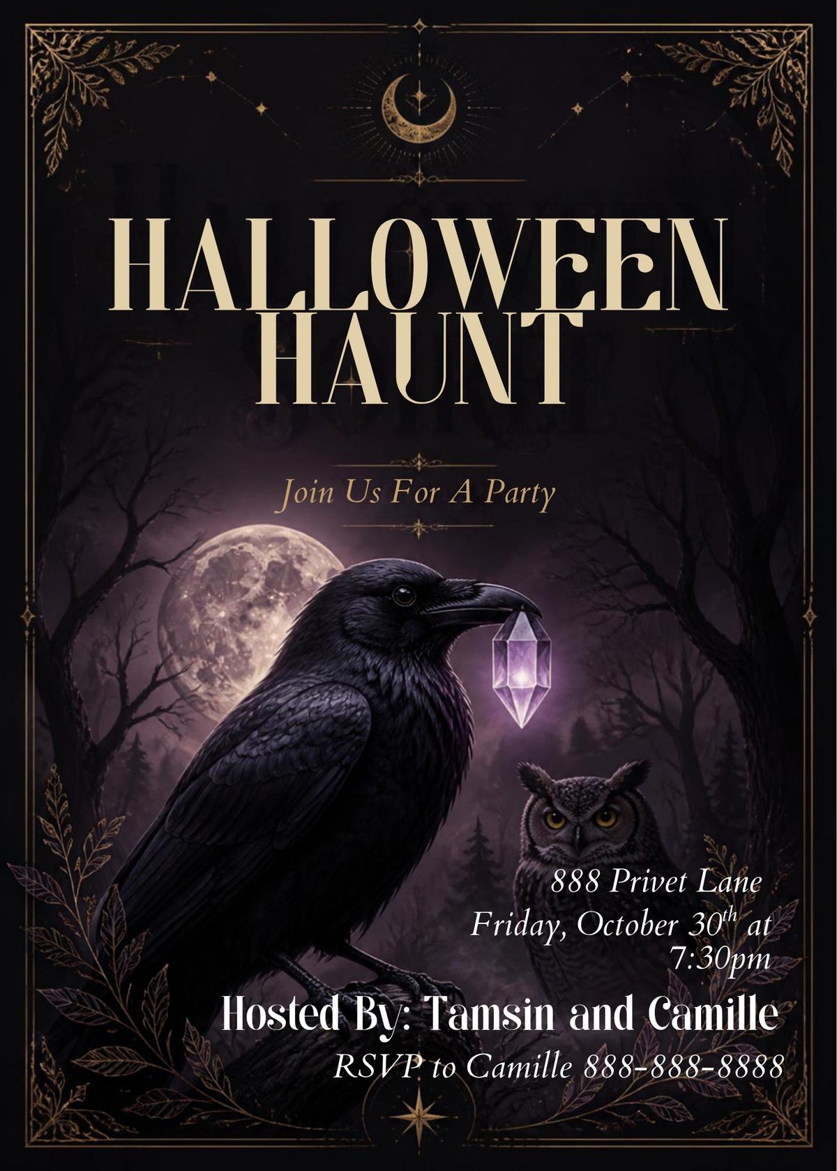 Halloween Haunt Party Invitation Template (Digital Download)